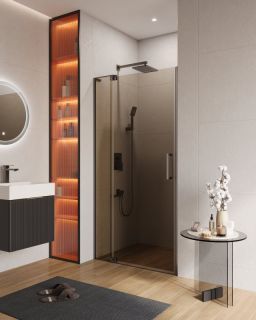 Душевая дверь CEZARES SLIDER-B-1-90/100-BR-GM оружейная сталь